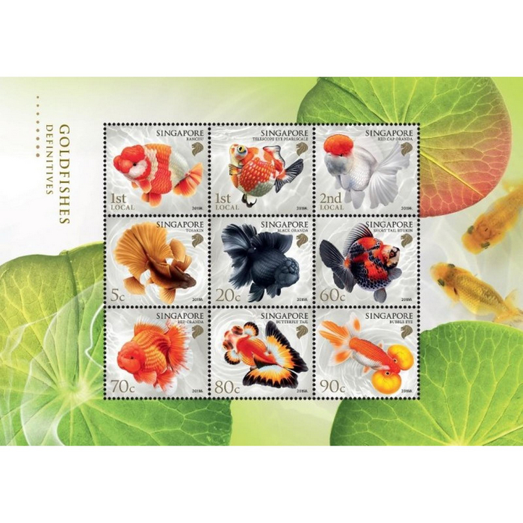 

S0254 Perangko Singapura 2021 Goldfishes Definitives Collectors Sheet