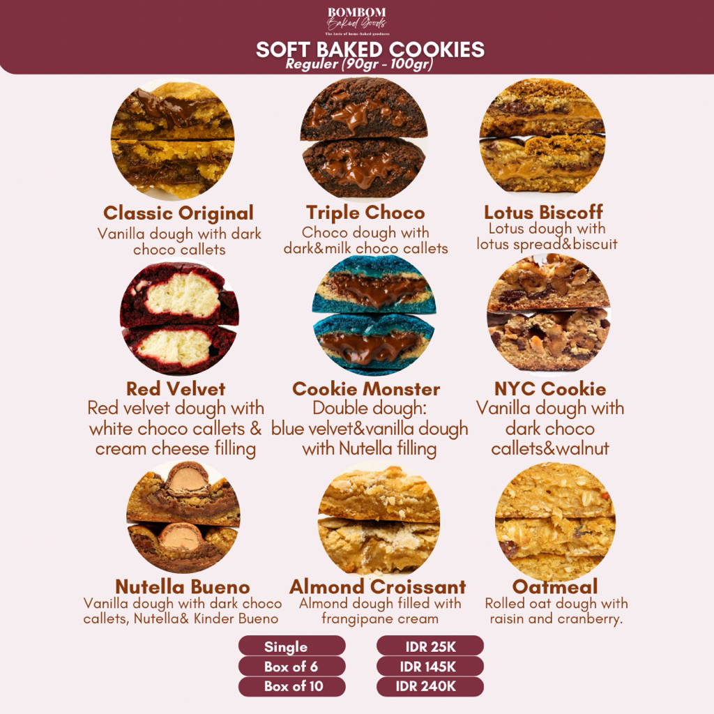 

bombombakedgoods | Soft Cookies | Chewy Cookies | Premium