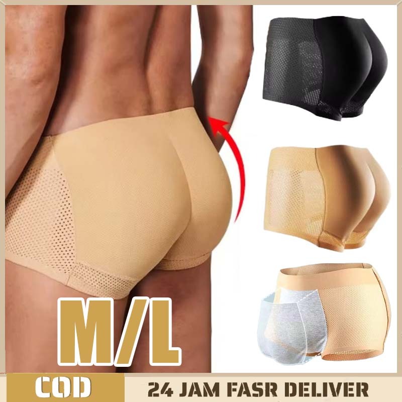 Celana Dalam Pria Busa Pantat Boxer Penambah Bokong Pantat Montok Celana Dalam Jala Sirkulasi Udara 
