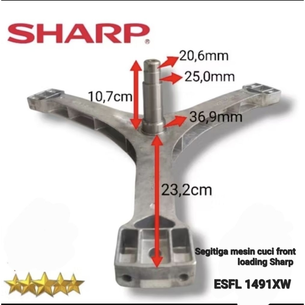 Segitiga spider mesin cuci front loading Sharp ES-Fl 1491XW