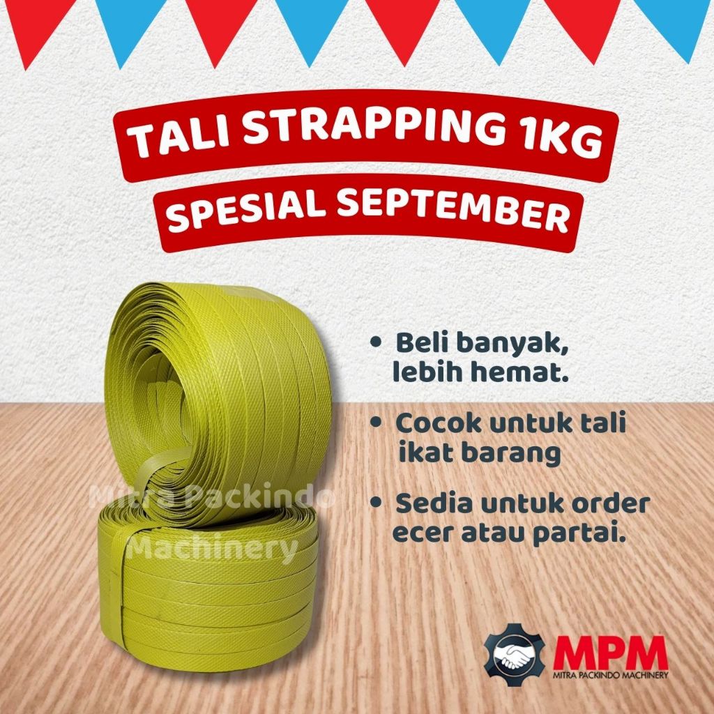 

SEPTEMBER PROMO EXTRA Tali Kuat Serbaguna Pengikat Barang Strapping 15 mm 1Kilo