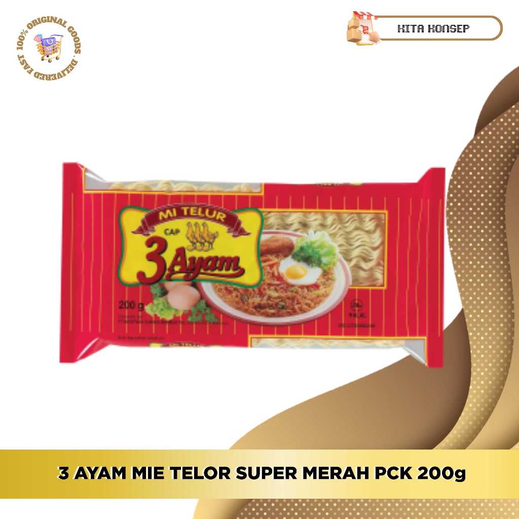 

3 AYAM MIE TELOR SUPER MERAH PCK 200g