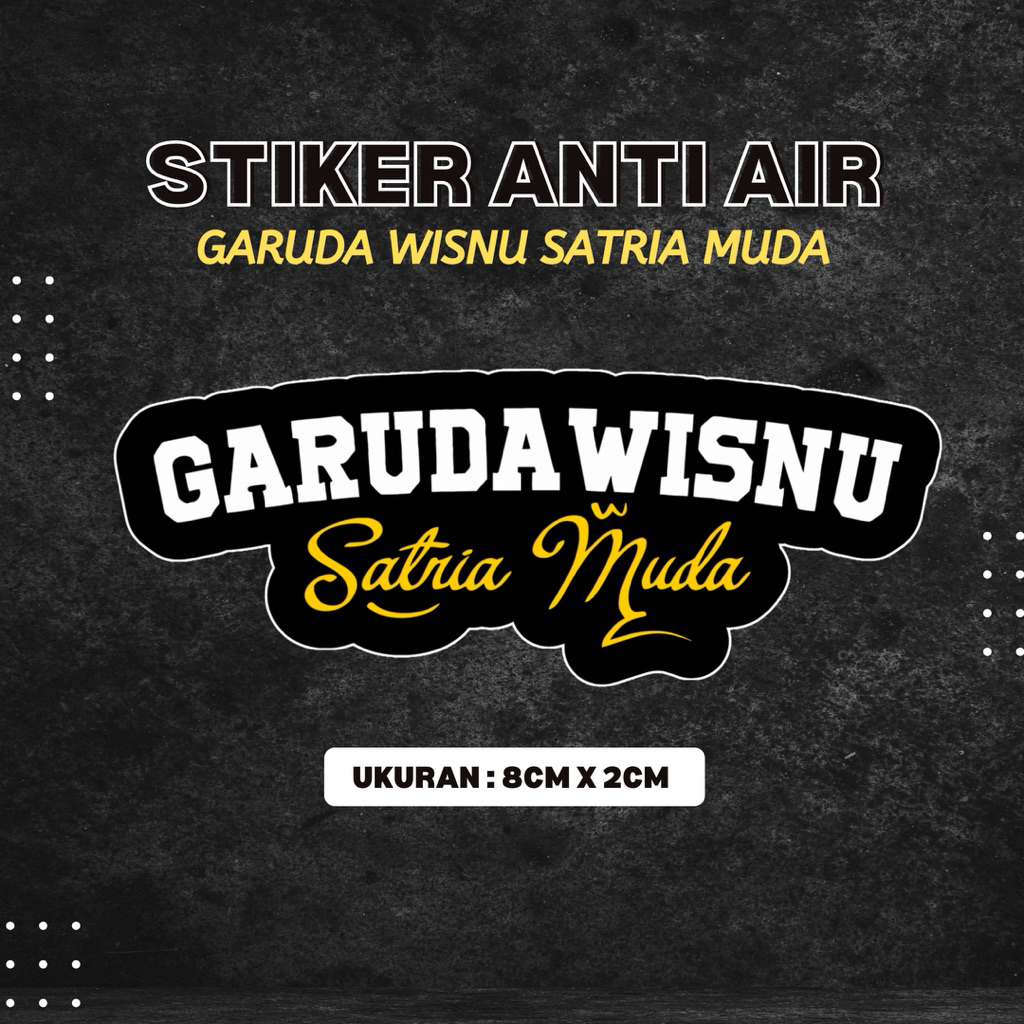 

Stiker Garuda Wisnu satria muda Gwsm Vinyl anti air ukuran 8cm x 2cm