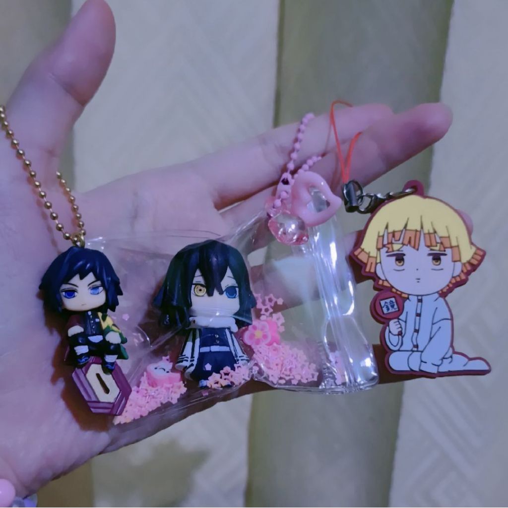 Demon Slayer Tomioka Giyu Iguro Obanai Gantungan kunci/tas figure original, Zenitsu phone strap orig