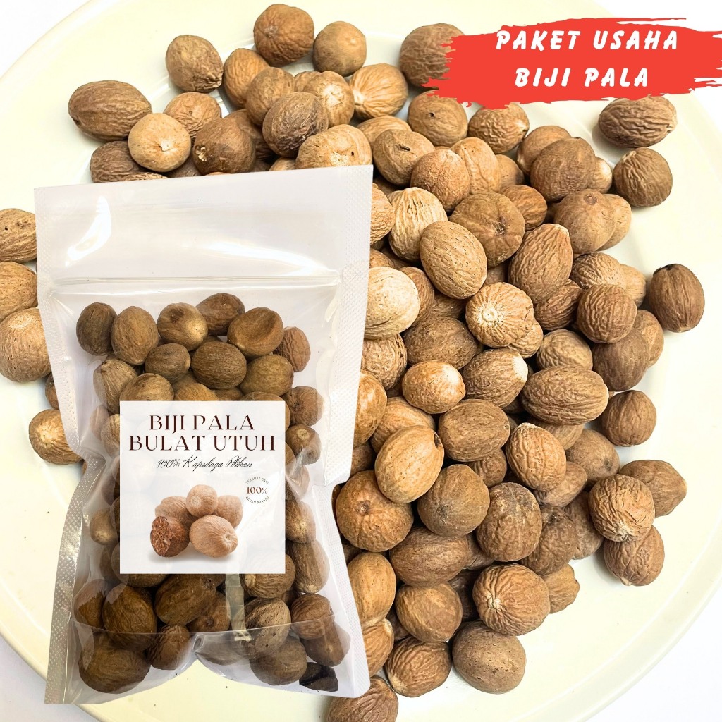 

Biji Pala Bulat Utuh Super / Nutmeg seed / Paket usaha 50 Gr