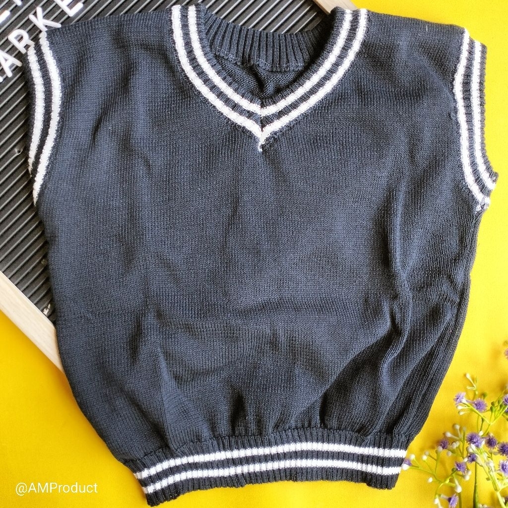 vest rompi rajut bayi 3-12 bulan