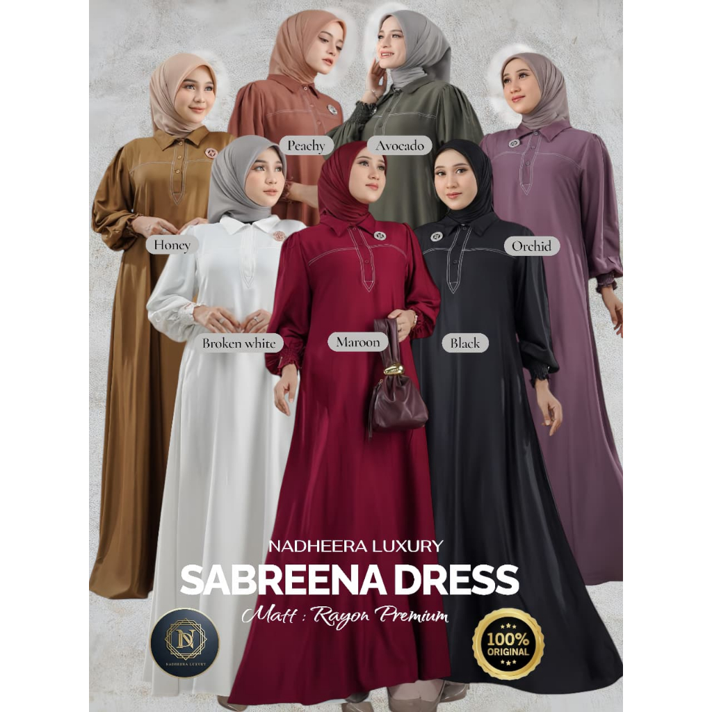 READY STOK PROMO // SABREENA DRESS NADHEERA LUXURY TERBARU // GAMIS TERBARU BY NADHEERA LUXURY // NA
