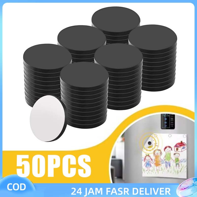 

20mm Magnet Bulat Stiker Name Tag 50 Pcs - Magnet Kulkas Adhesive Universal Berperekat untuk Berbagai Keperluan