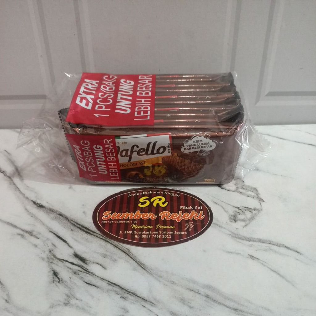 

WAFELLO COKLAT ISI 10 PCS BERAT 150 GRAM