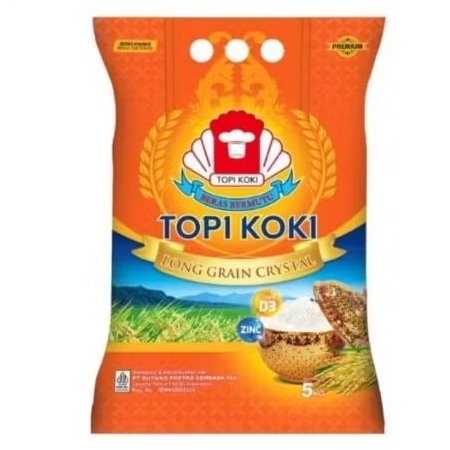 

Beras Topi Koki Long Grain Crystal beras fortifikasi Premium 5kg