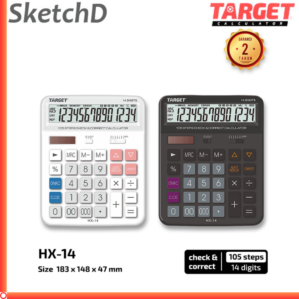 

Kalkulator meja sedang 14 digit Target HX 14 Desk Calculator HX14