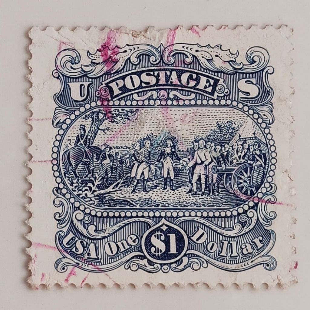 

(AA) Perangko Amerika Serikat 1994 1991-1994 Regular Issue - The Surrender of General Burgoyne at Saratoga 1 dollar Used