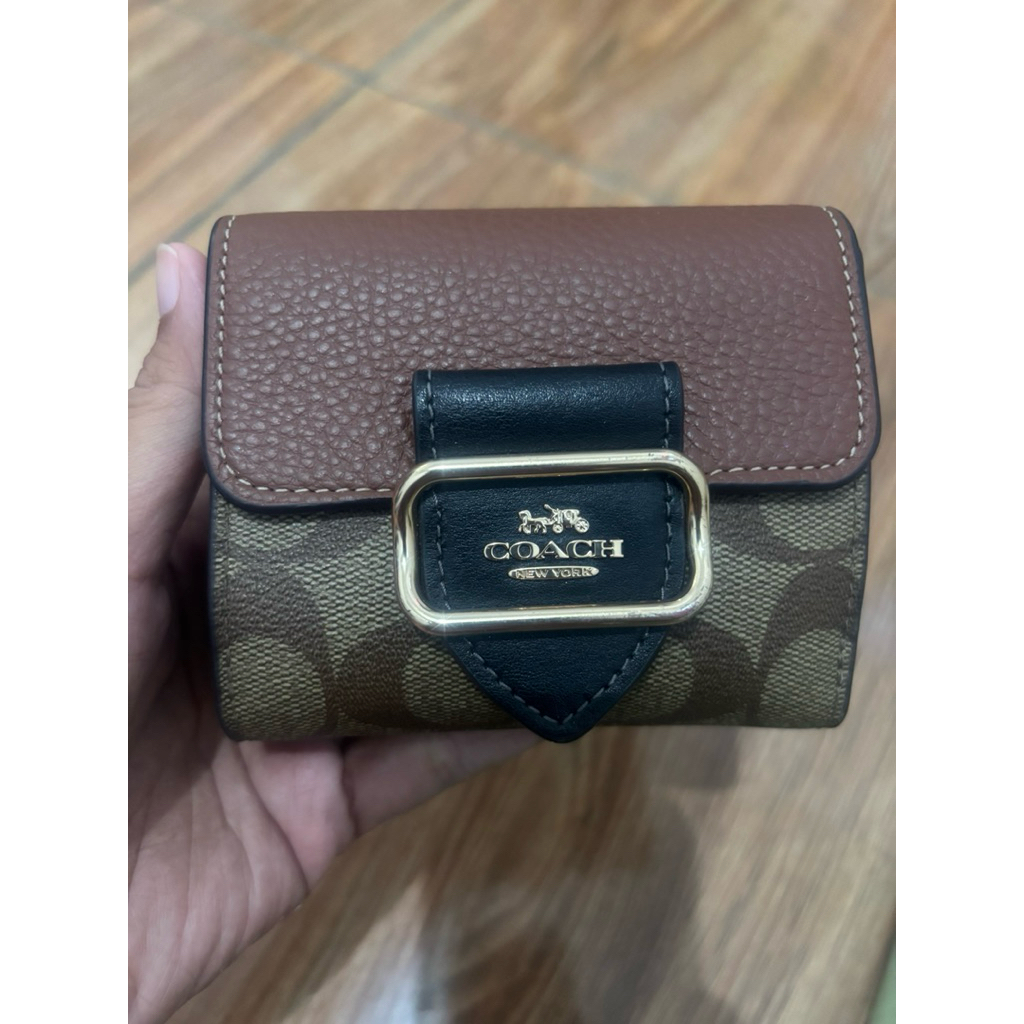 PRELOVED COACH MORGAN MULTI COLOR BLACK WALLET SMALL