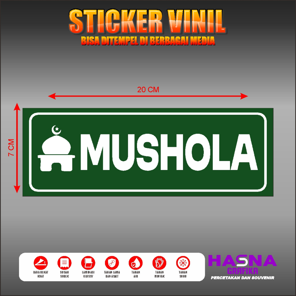 

Sticker / Stiker Icon Mushola / Stiker Papan Informasi Letak Mushola