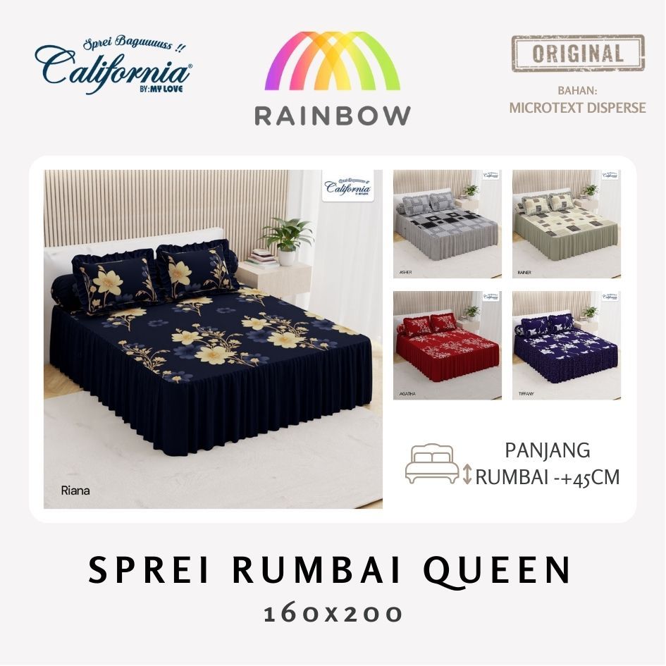 California - Sprei RUMBAI Queen (160x200) OFFICIAL Terlaris pilihan