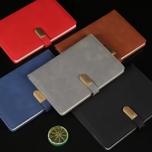 

Buku catatan bisnis permukaan kulit magnetik ukuran A5 perlengkapan kantor budaya dan pendidikan