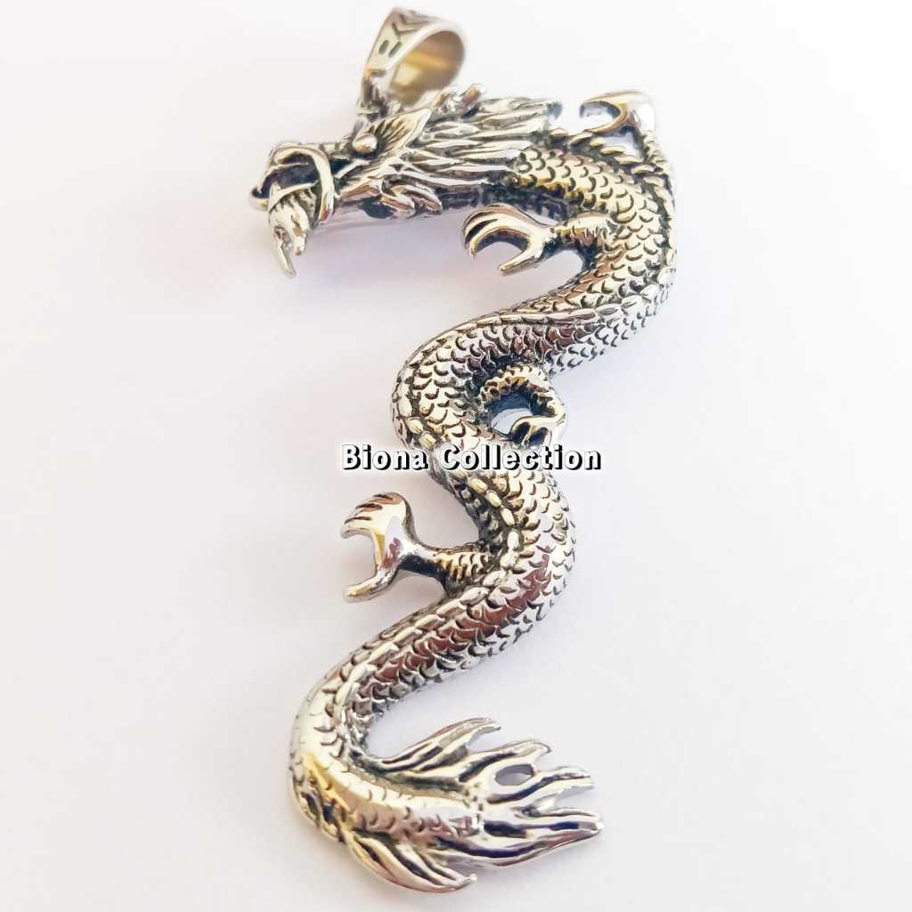 PREMIUM  Bandul Naga Titanium, Bandul liontin kalung cowok, Bandul tanpa kalung, liontin kalung pria