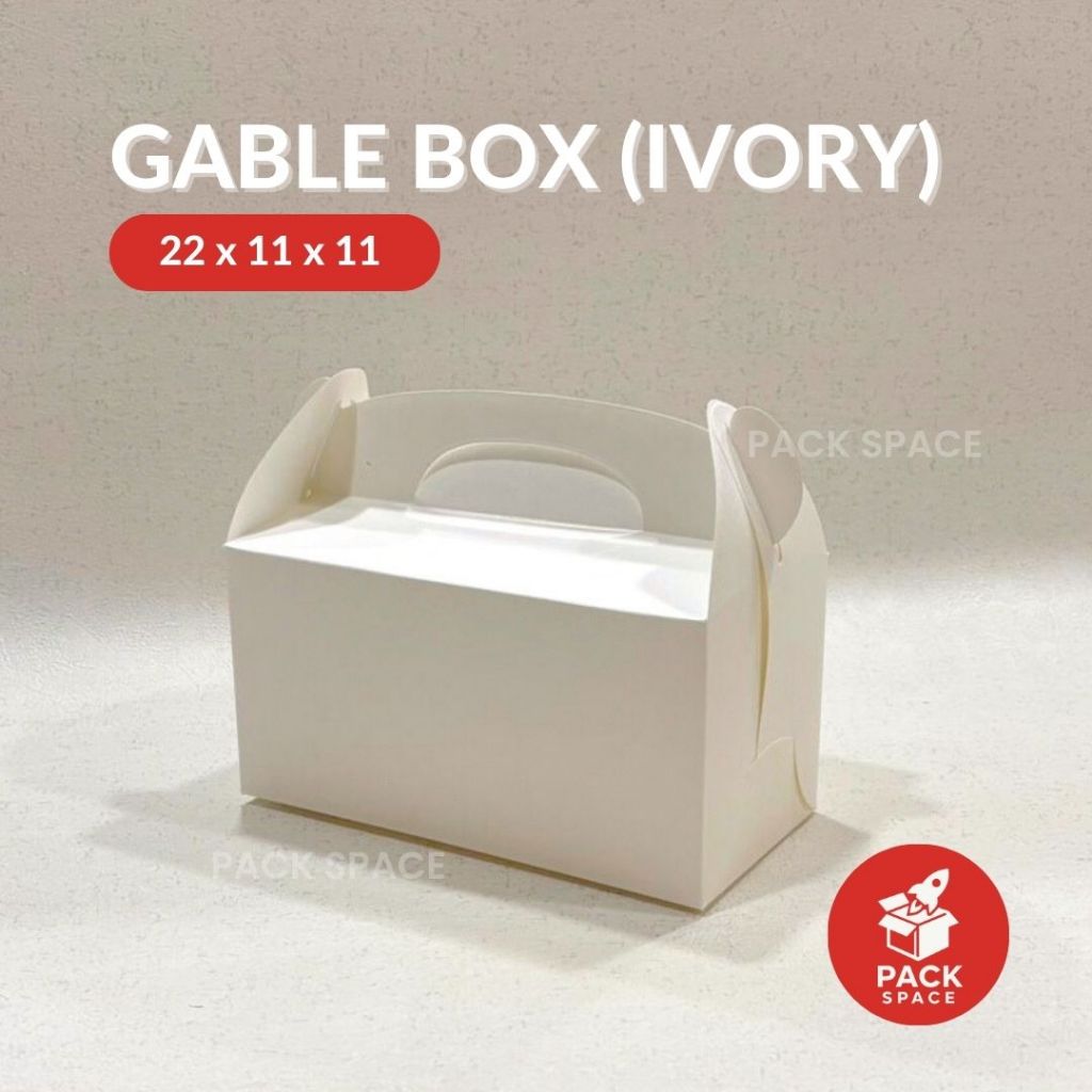 

Gable Box Ivory 22x11x11 cm Gable Box Jinjing Box Hampers Box Snack Souvenir