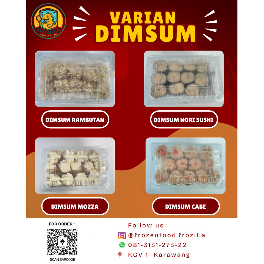 

DIMSUM VARIAN RAMBUTAN NORI MOZZARELLA LUMER CABE FROZEN DISTRIBUTOR KARAWANG
