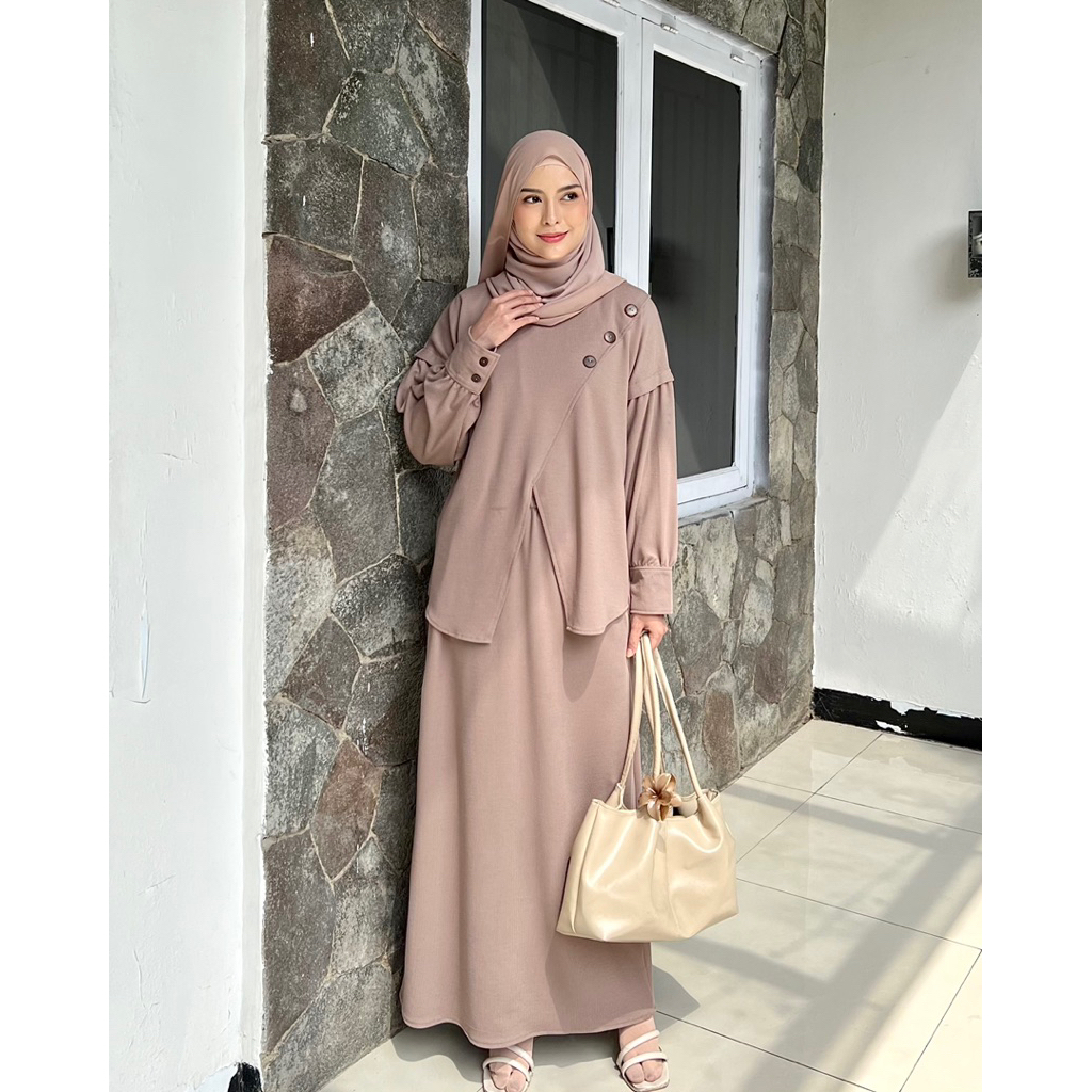 Elmiza - Lexa Set Rok Blouse Oversize Bahan Premium Knit Setelan Wanita Remaja Terbaru Kekinian Nyam