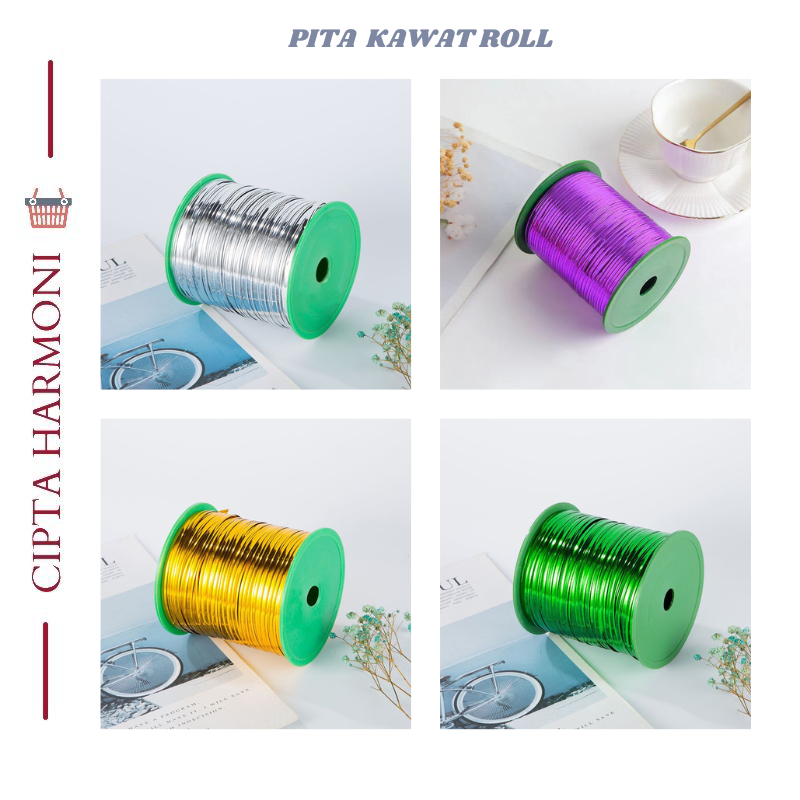 

Pita Kawat Pengikat Metalik Sovenir Twist Roll 300 Yard Tali Kawat PT08