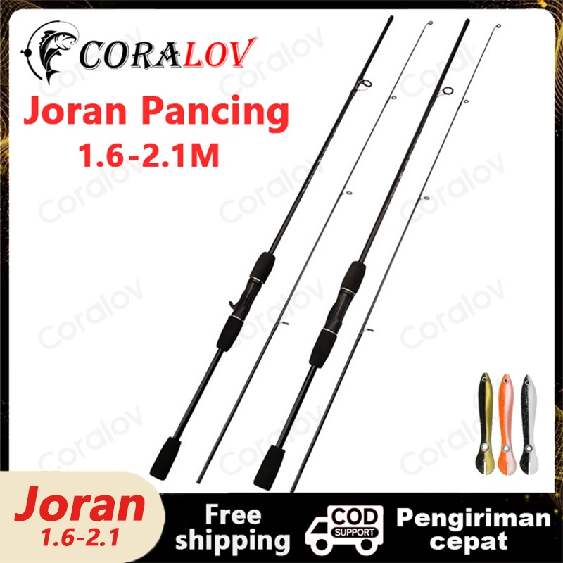 【Hadiah】Coralov Joran Pancing Carbon Asli Murah Kuat 50kg Laut Joran Pancing Ikan Mas Murah Casting 