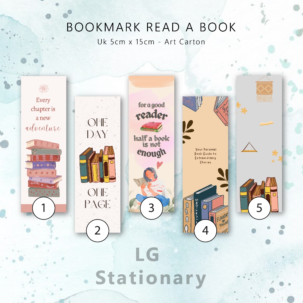

Pembatas Buku Aesthetic Read a Book / Bookmark 5 x 15 (Satuan / Set)