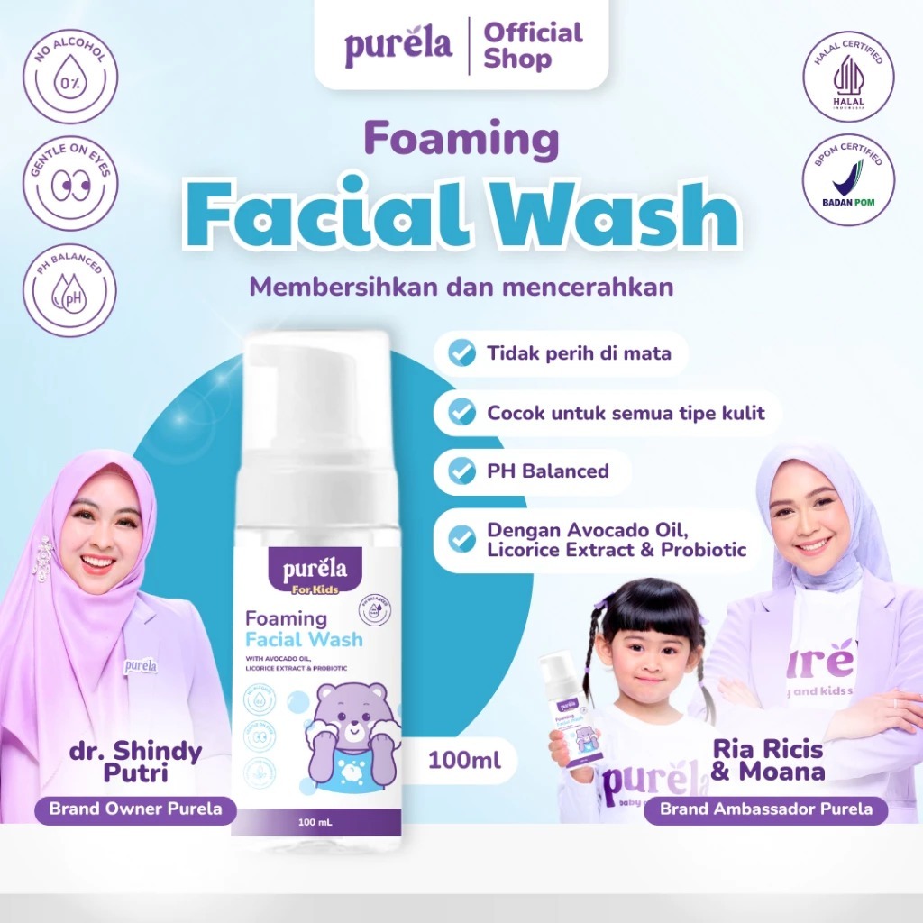 Purela Foaming Facial Wash - Sabun Cuci Muka Anak