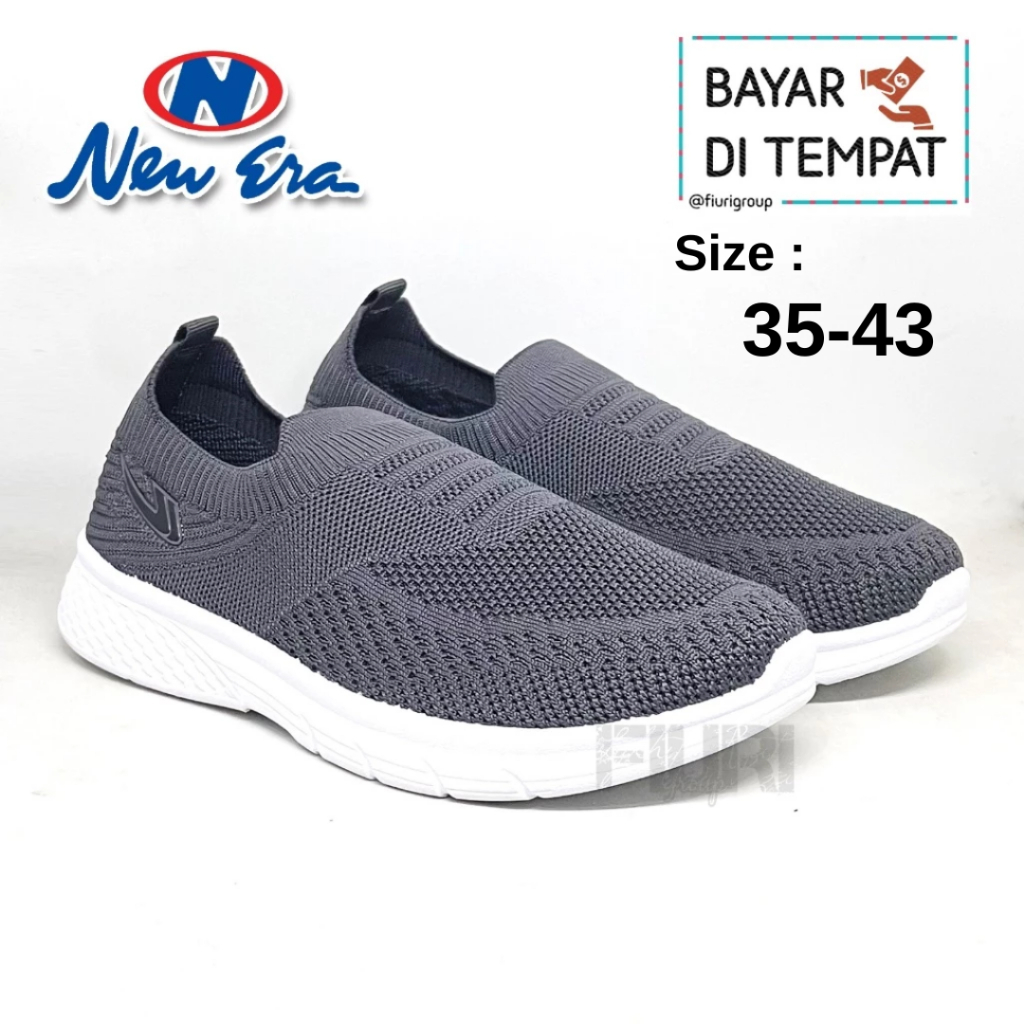 FIURI - NEW ERA ORIGINAL - WINNER 35-43 ABU ABU - SEPATU SNEAKERS PRIA - SEPATU OLAHRAGA PRIA - SEPA