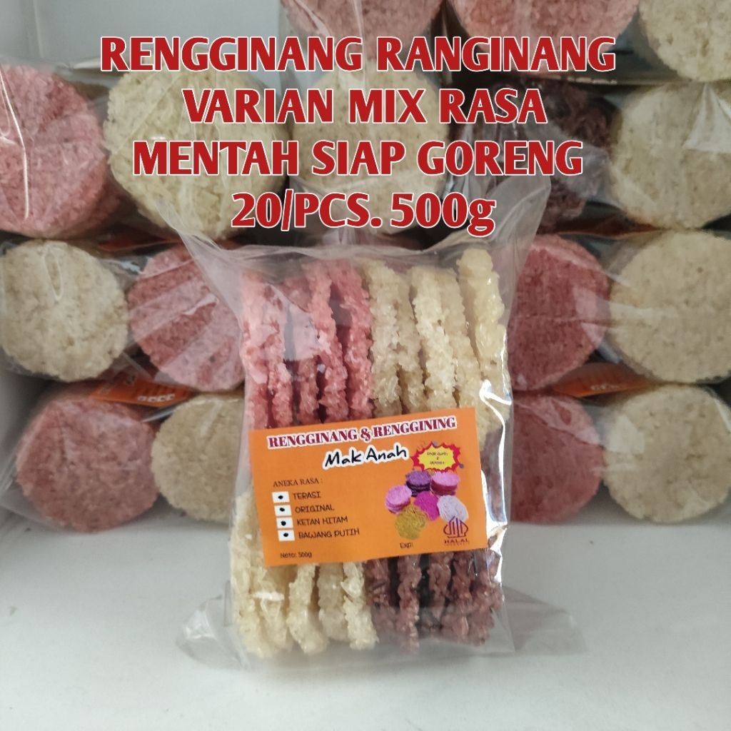 

RENGGINANG RANGINANG VARIAN MIX RASA MENTAH SIAP GORENG 20/PCS 500g