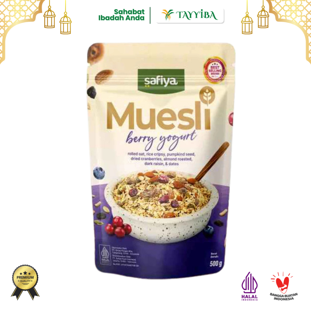 

[RESELLER] Safiya Muesli Fruit & Seed | Muesli Berry Yogurt 500 Gram Sereal With Almond Premium