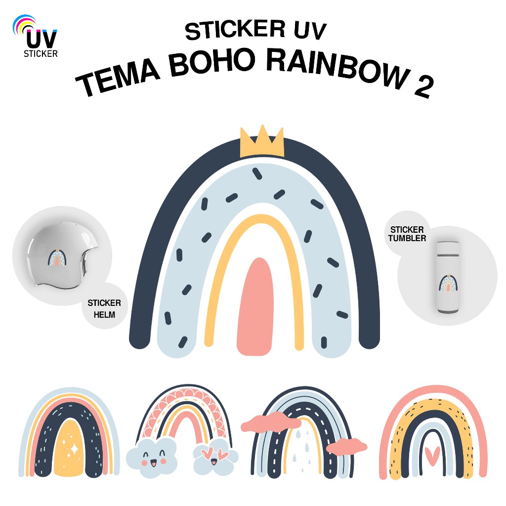 

STIKER UV - TEMA BOHO RAINBOW 2 | STICKER UV, STICKER MOTOR, STICKER MOBIL, STICKER HELM, STICKER TUMBLER, STICKER 3D, STICKER UV DTF BY UVSticker