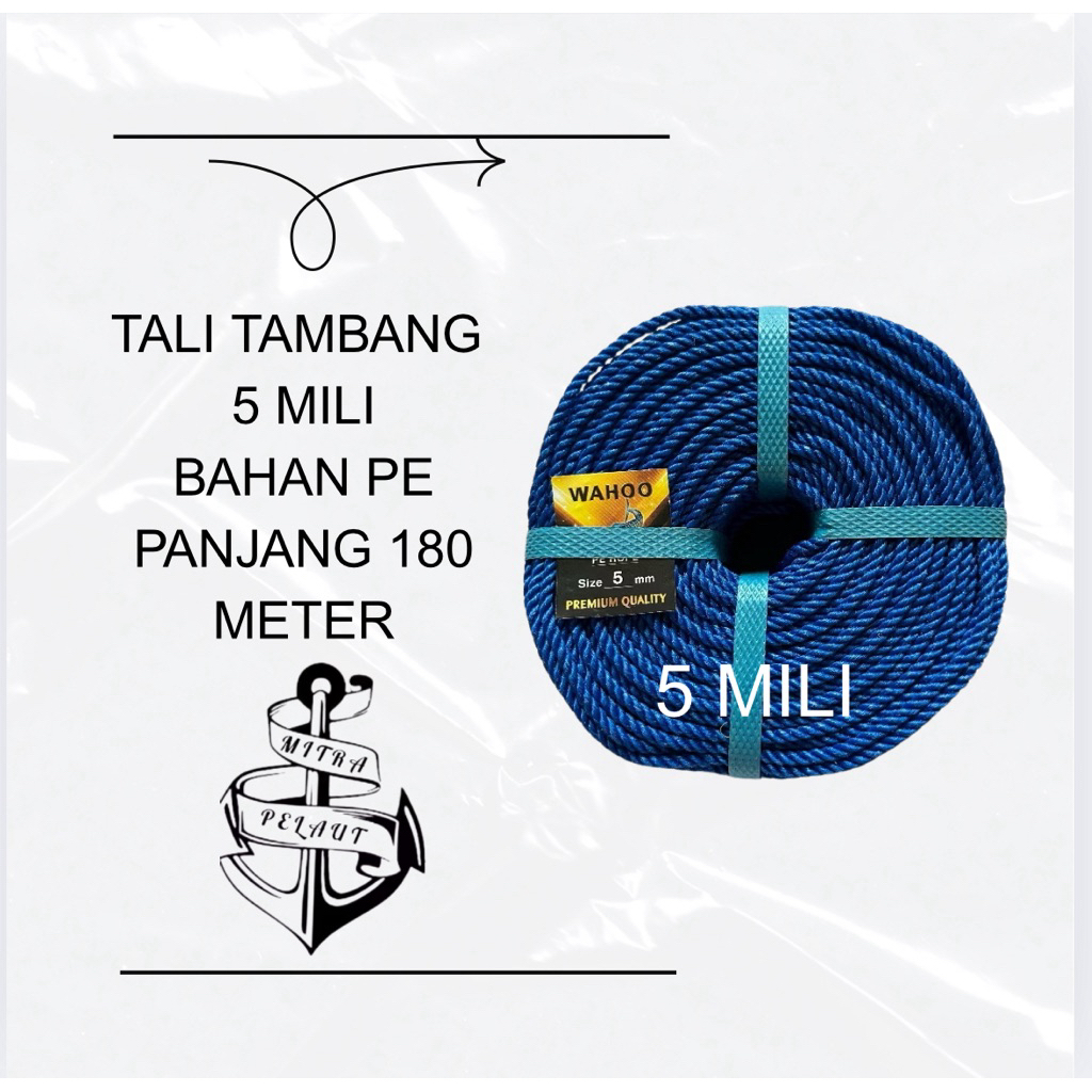 

TALI TAMBANG PLASTIK 5 MILI WARNA 180 METER /TALI TAMBANG PLASTIK 5 MILI/ TALI TAMBANG 5 MILI WARNA