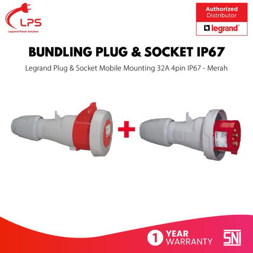 Legrand Mobile Mounting 3 Phase 4pin 32a ip67