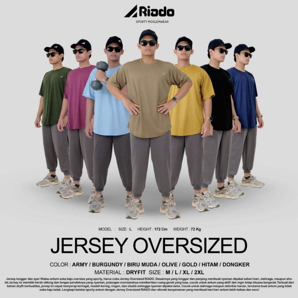 Jersey Oversize Riado | Jersey Sporty Oversize Pria | Baju Kaos Olahraga Pria