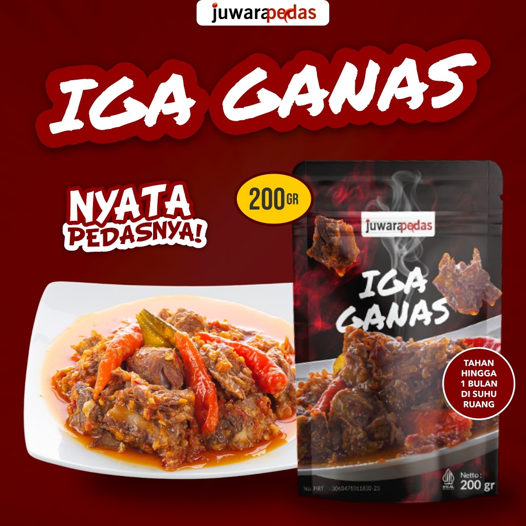 

Juwara Pedas Iga Ganas - Daging IGA Sapi Pilihan & Cabai Segar Sensasi Pedas Nikmat 200gr