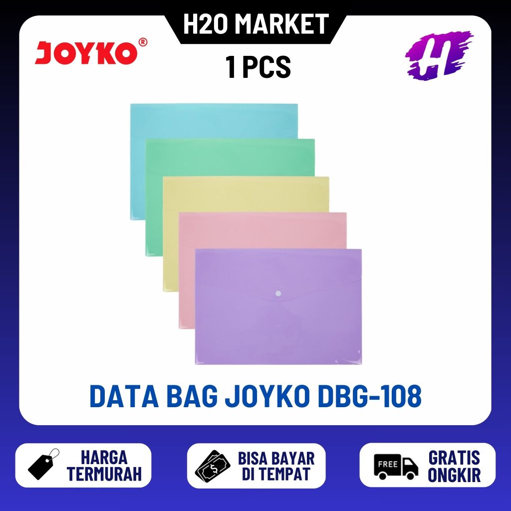 

❤️H2O❤️ Map Kancing Plastik Data Bag Tas Joyko DBG-108 Pastel Color