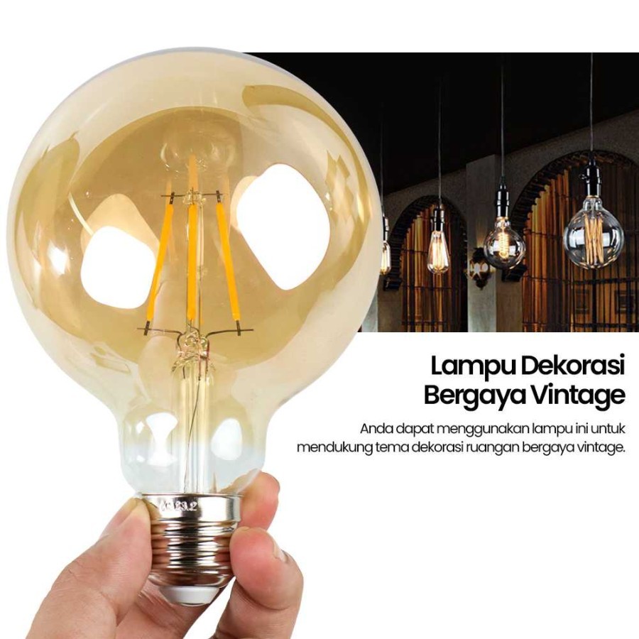 Lampu LED Filamen Edison Vintage G80 4Watt Fiting E27
