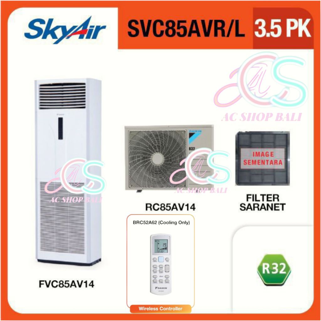 Ac Daikin Standart Tipe Floor Standing 3.5 Pk 1 Phase FVC85AVL