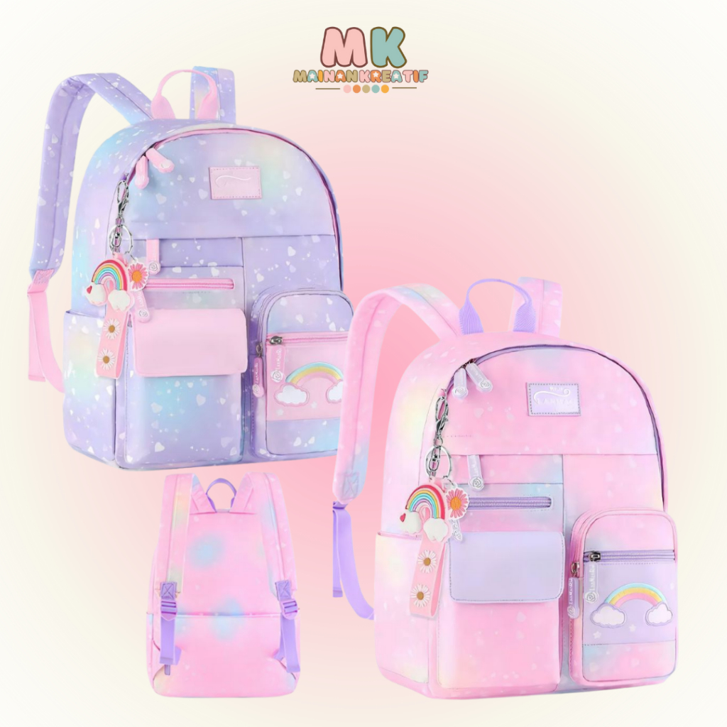 MK508 Tas Ransel Sekolah SD Anak Perempuan/Tas Sekolah Anak Anti Air Model Korea Tebal / Tas Ransel 