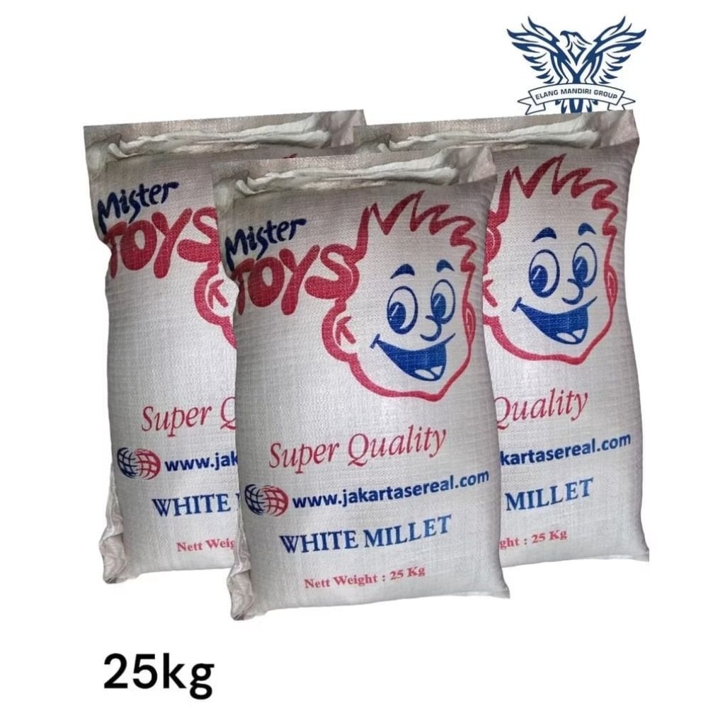 Karungan 25kg Millet Putih Mister Toys White Milet Lovebird Pakan Burung