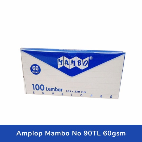 AMPLOP PUTIH MAMBO KABINET 90 L TANPA LEM / PEREKAT 100 LEMBAR