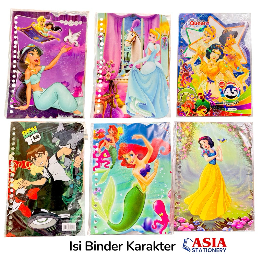 

Kertas binder/ Isi Binder Murah A5 20 lembar / isi binder karakter/ isi binder princess/ isi binder kartun/ isi binder anak