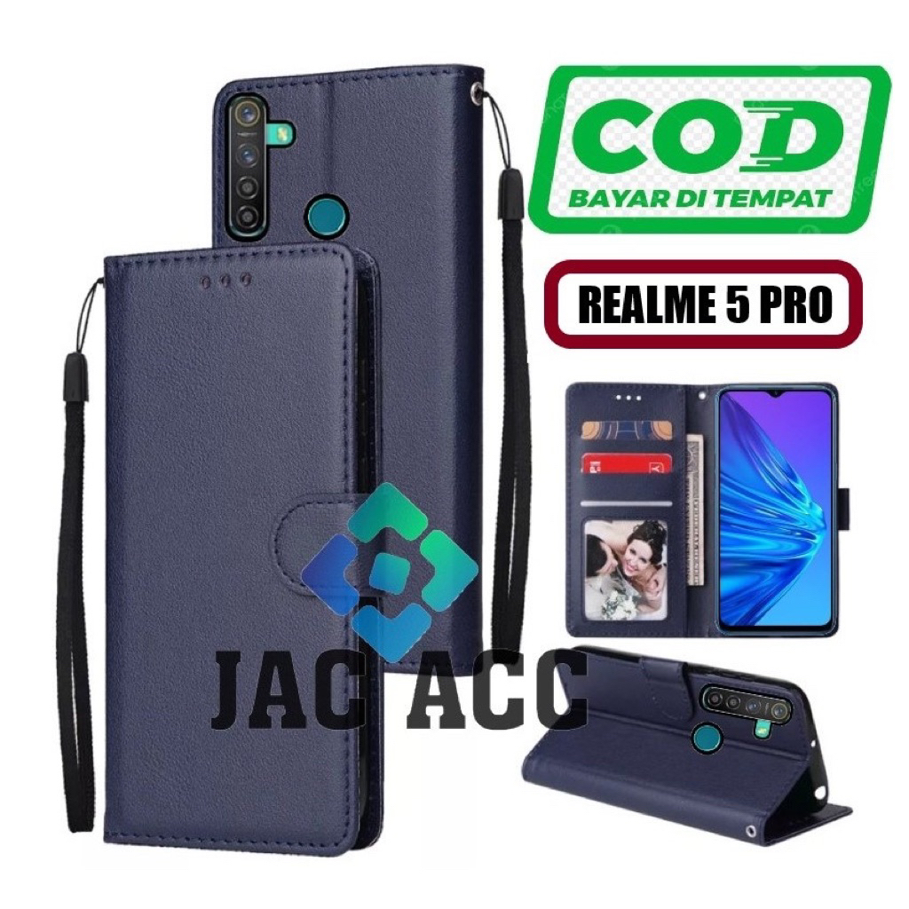 FLIP CASE HP PREMIUM UNTUK HP REALME 5 PRO LEATHER FLIP CASE HP PREMIUM UNTUK REALME 5 PRO