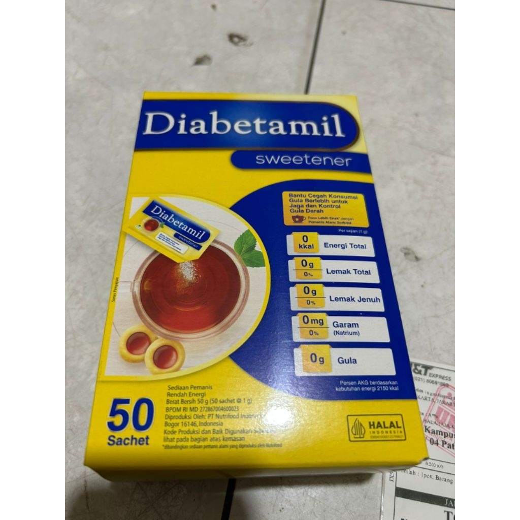 

DIABETAMIL SWEETENER 50 SHACHET 1 BOX SUGER