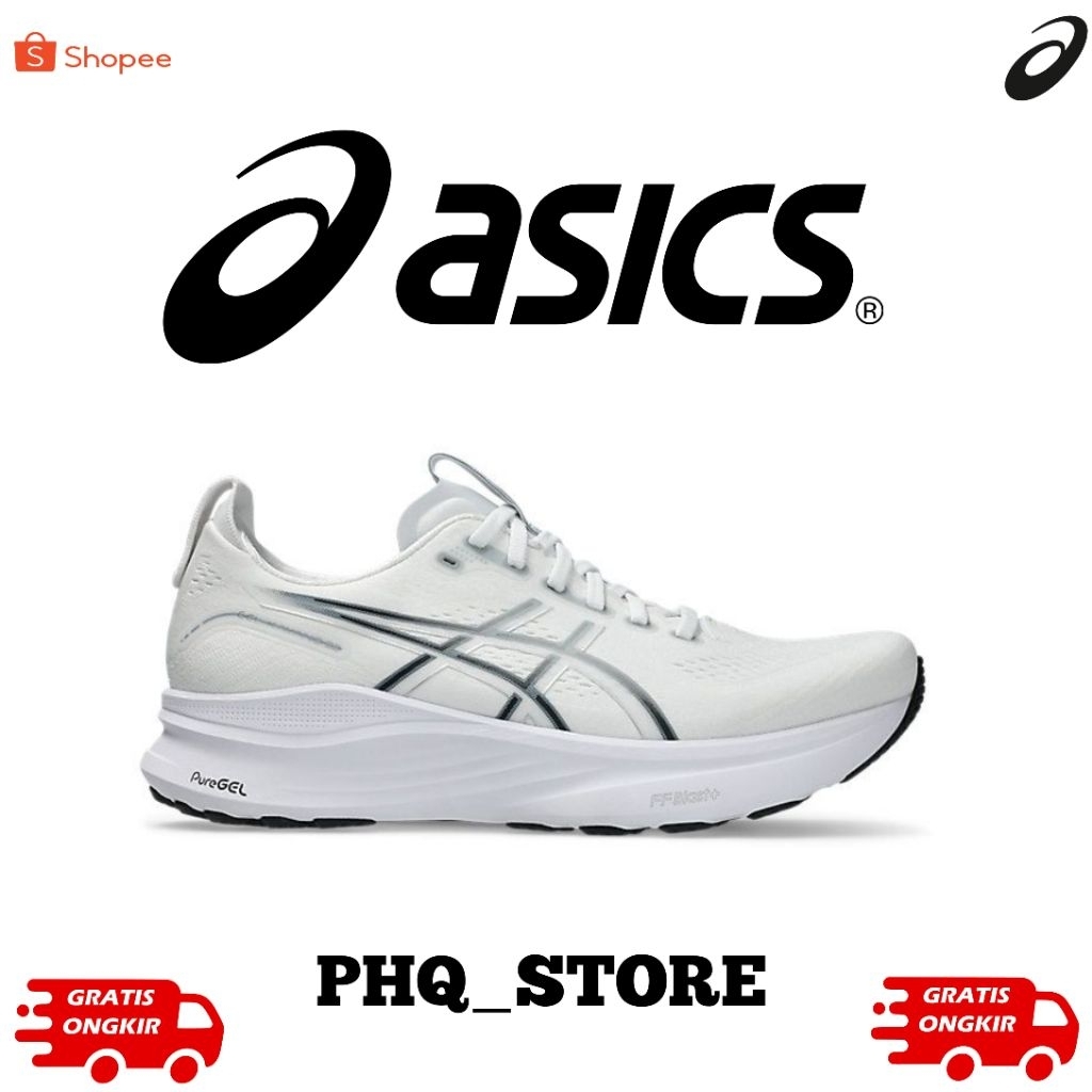 Sepatu Lari Pria Asics Gel Kayano 32 White Pure Silver