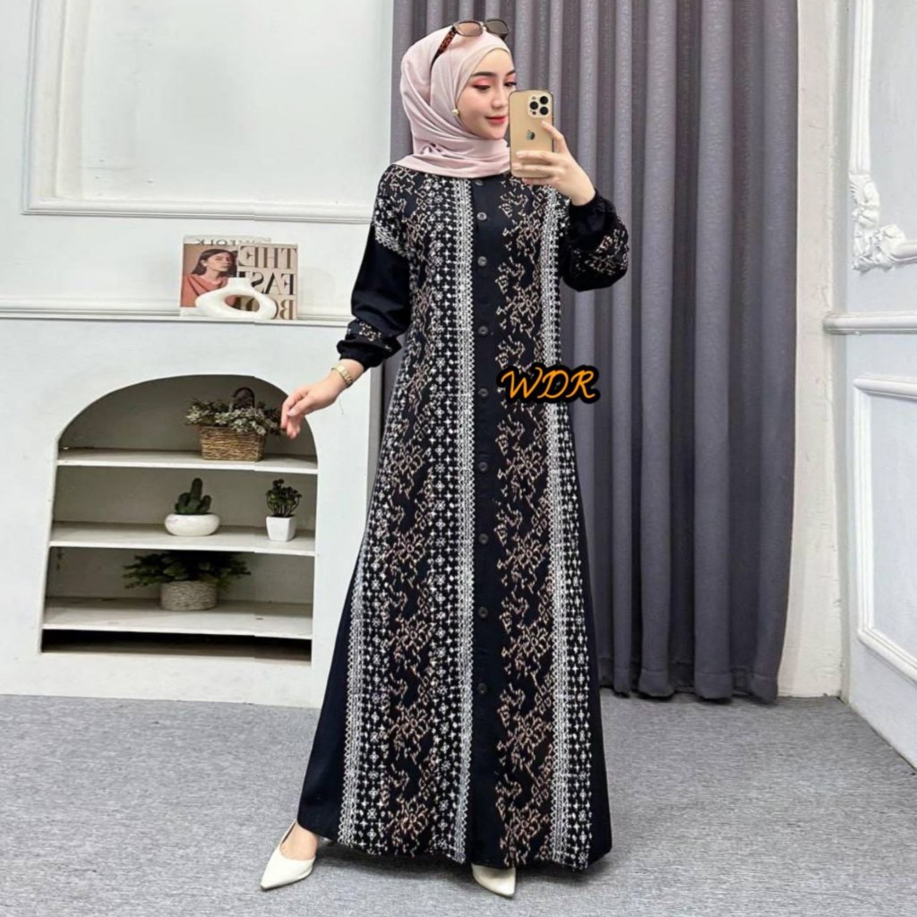 GAMIS TWILL RAYON CANDI MEKAR SIZE JUMBO FULL KANCING DEPAN / GAMIS TWILL MOTIF TERBARU / HOME DRESS