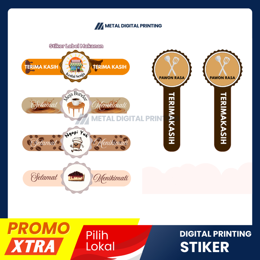 

PAKET CETAK STICKER LABEL UNTUK BRANDING CATERING/MAKANAN/MINUMAN - CUSTOM PRINT/BAHAN VINYL
