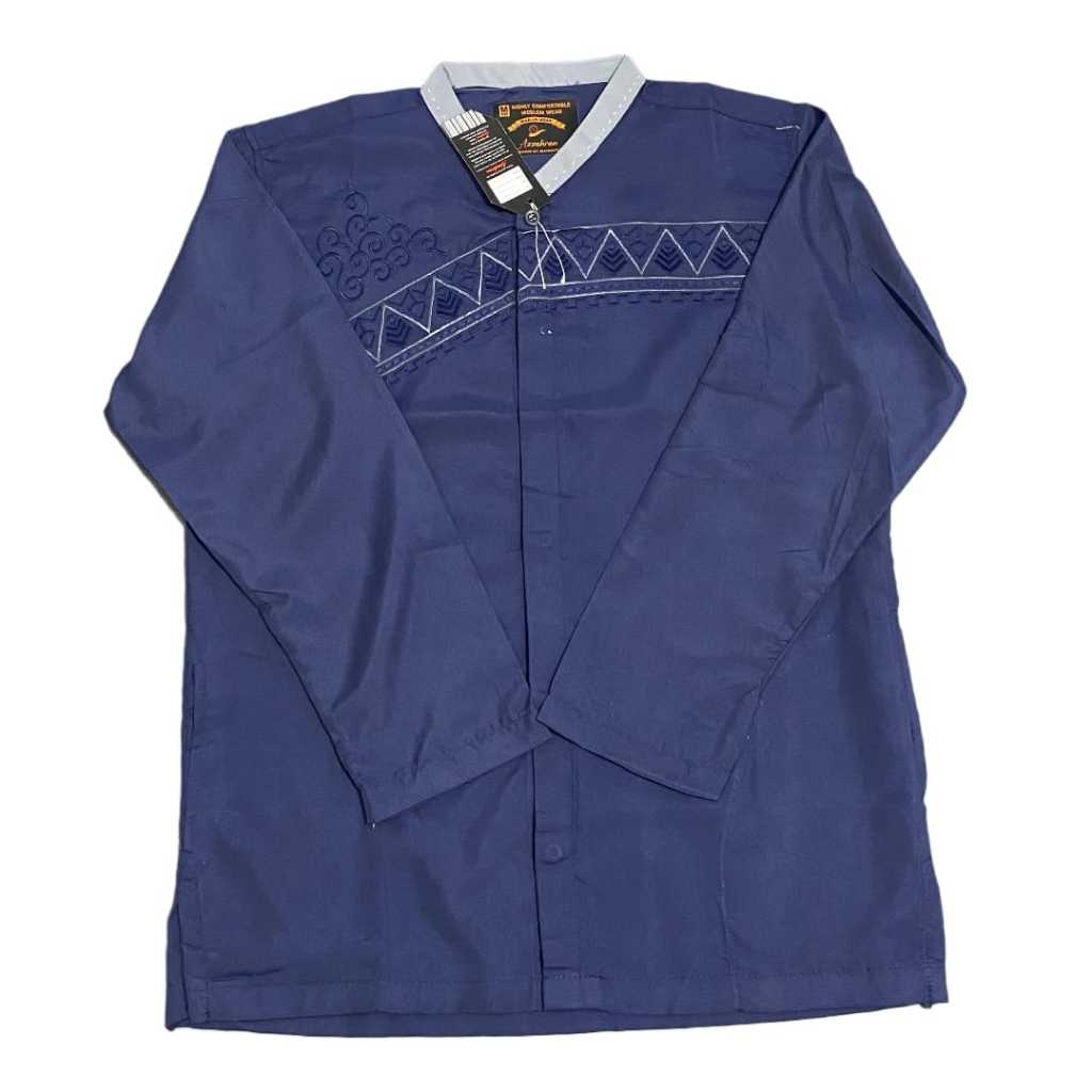 Baju Taqwa Muslim Koko Dewasa Lengan Panjang Bordir Bahan Katun RamI Import Putih