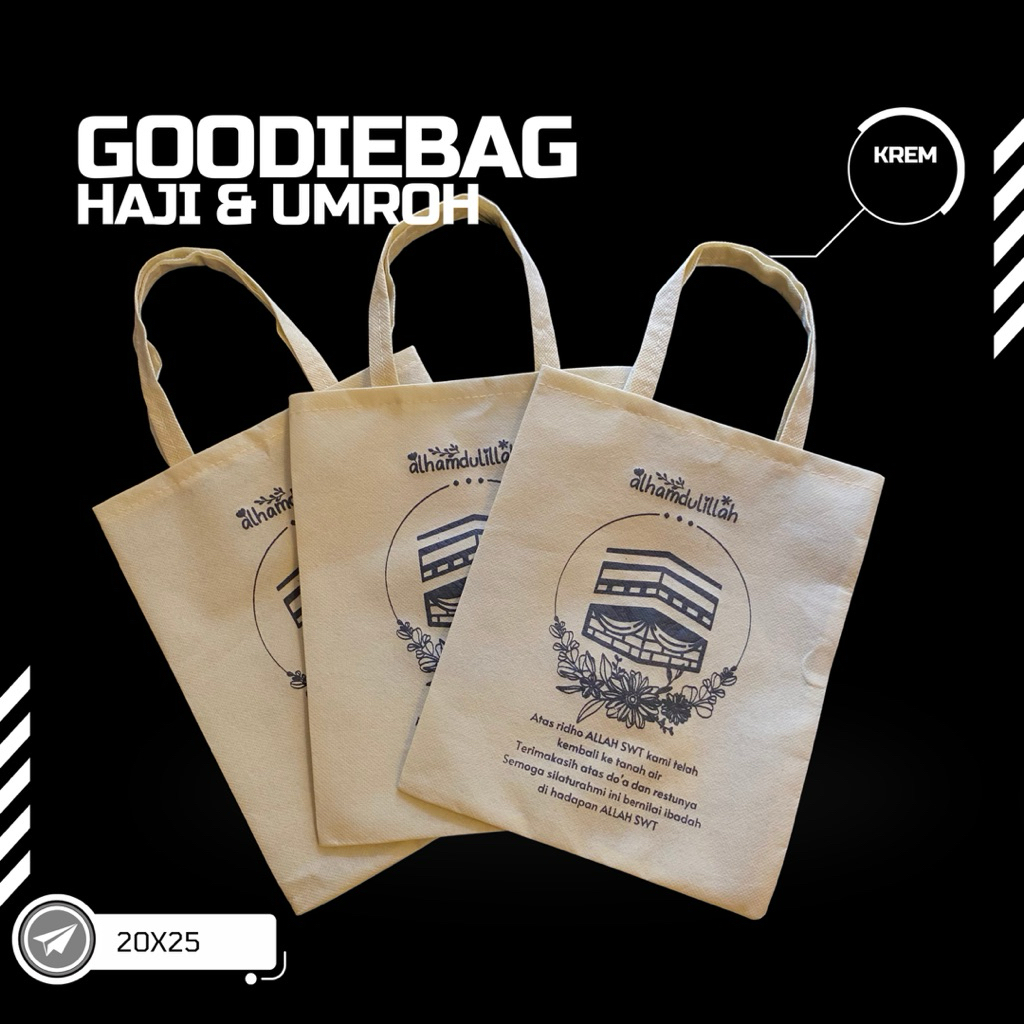 

CV. Berkah Kertas Jaya | Goodiebag Dari Bahan Spunbond Non Wofen Untuk Souvenir Haji dan Umroh Dengan Desain Minimalis Modern 20X25
